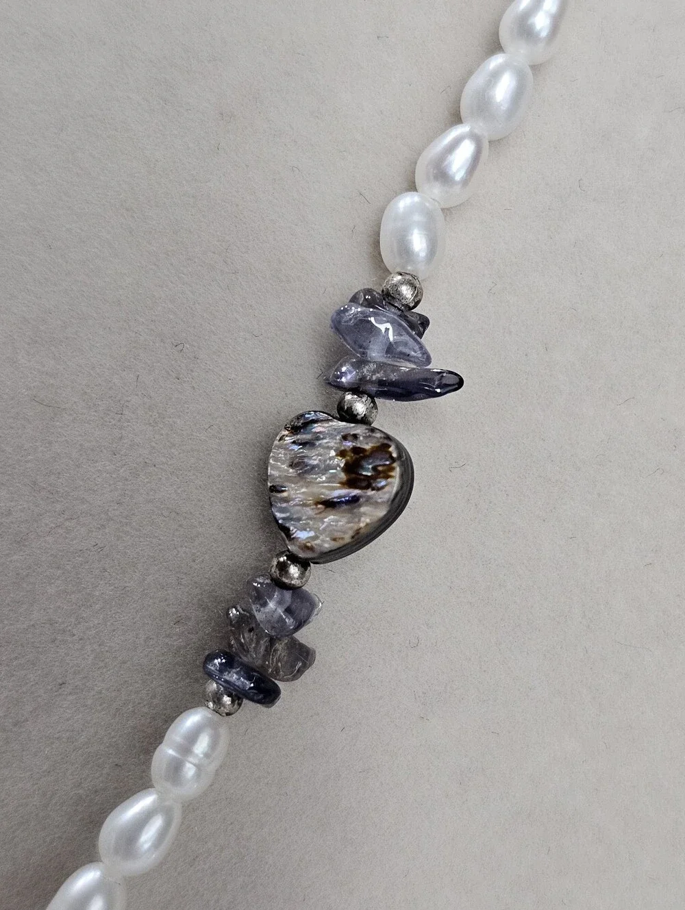Artisan Pearl Necklace With Amethyst Accents & 925 Grey Pearl Earrings - Picture 9 of 15